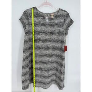 Mossimo Womens Black & White Sz L Tunic Dress Short Sleeve Casual Gray Knit Mini